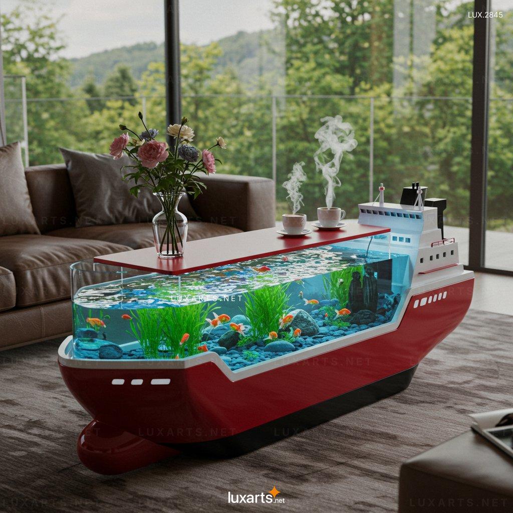 Cargo Ship Aquarium Coffee Tables: Unique Nautical Furniture for Your Living Space cargo ship aquarium coffee tables 1