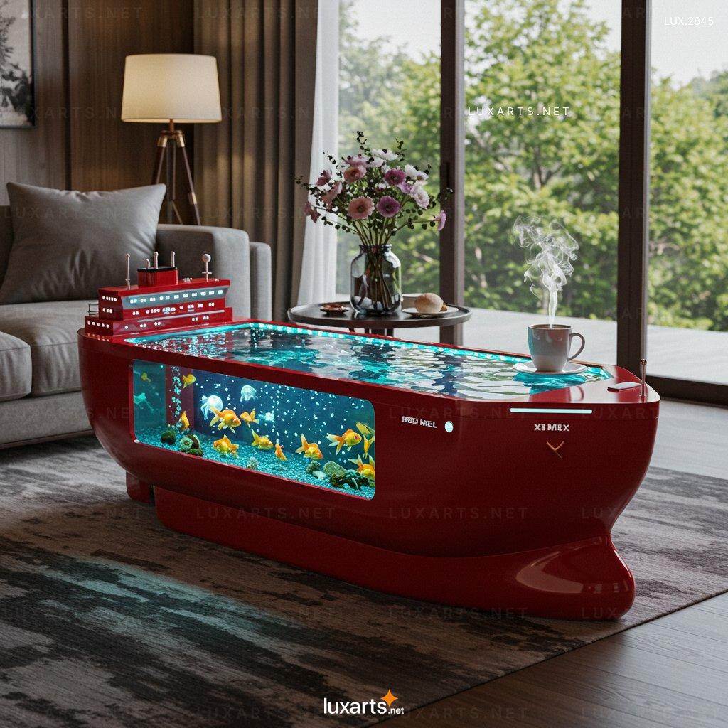 Cargo Ship Aquarium Coffee Tables: Unique Nautical Furniture for Your Living Space cargo ship aquarium coffee tables 2
