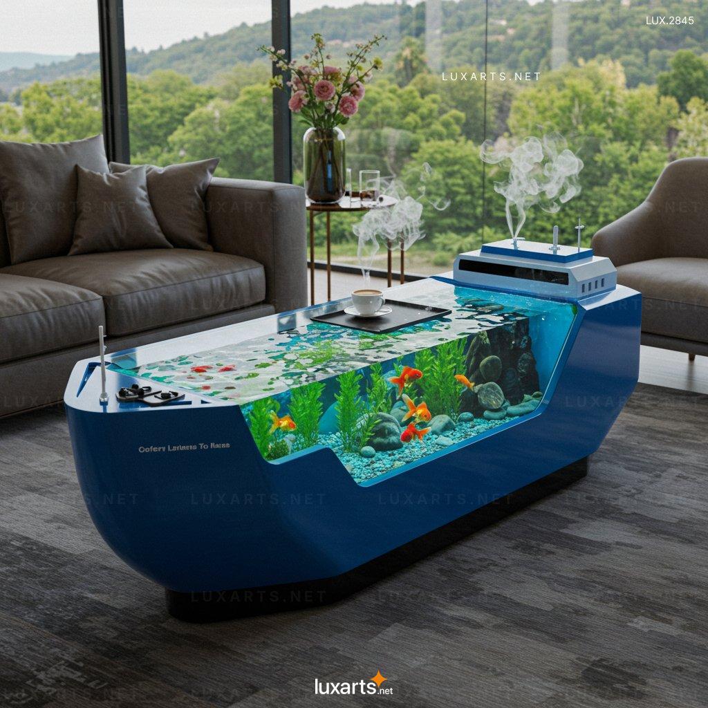 Cargo Ship Aquarium Coffee Tables: Unique Nautical Furniture for Your Living Space cargo ship aquarium coffee tables 4