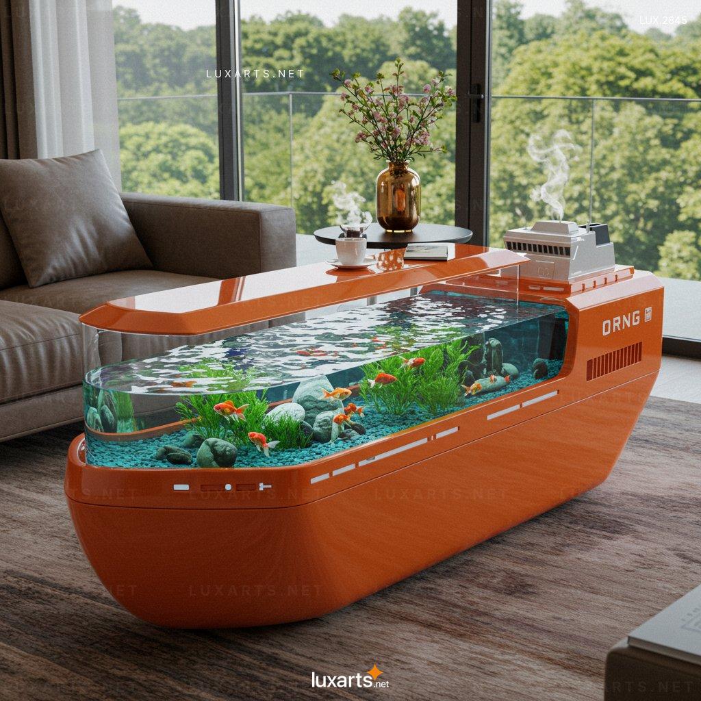 Cargo Ship Aquarium Coffee Tables: Unique Nautical Furniture for Your Living Space cargo ship aquarium coffee tables 7