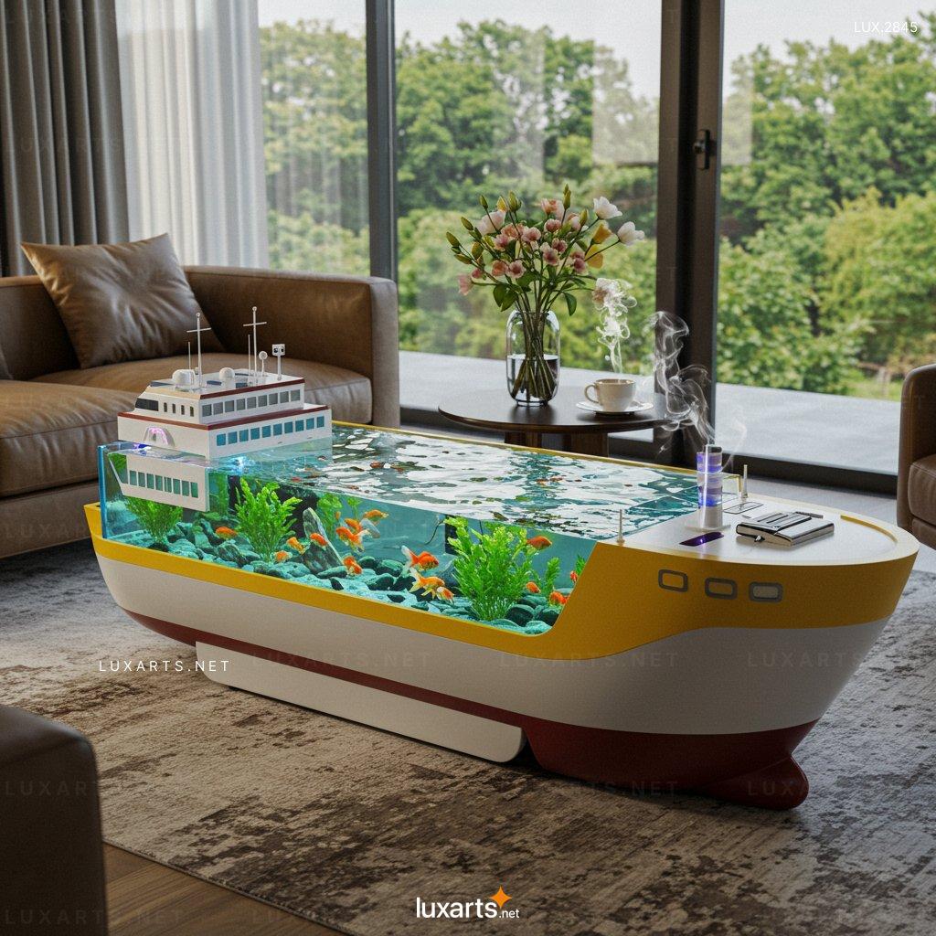 Cargo Ship Aquarium Coffee Tables: Unique Nautical Furniture for Your Living Space cargo ship aquarium coffee tables 9