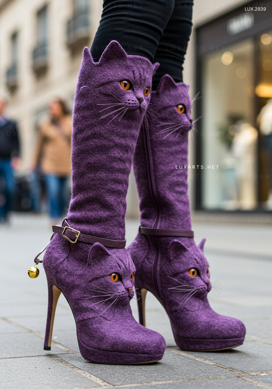 Stylish Cat Shaped High Boots – Perfect for Cat Lovers & Fashion Enthusiasts cat high boots 12