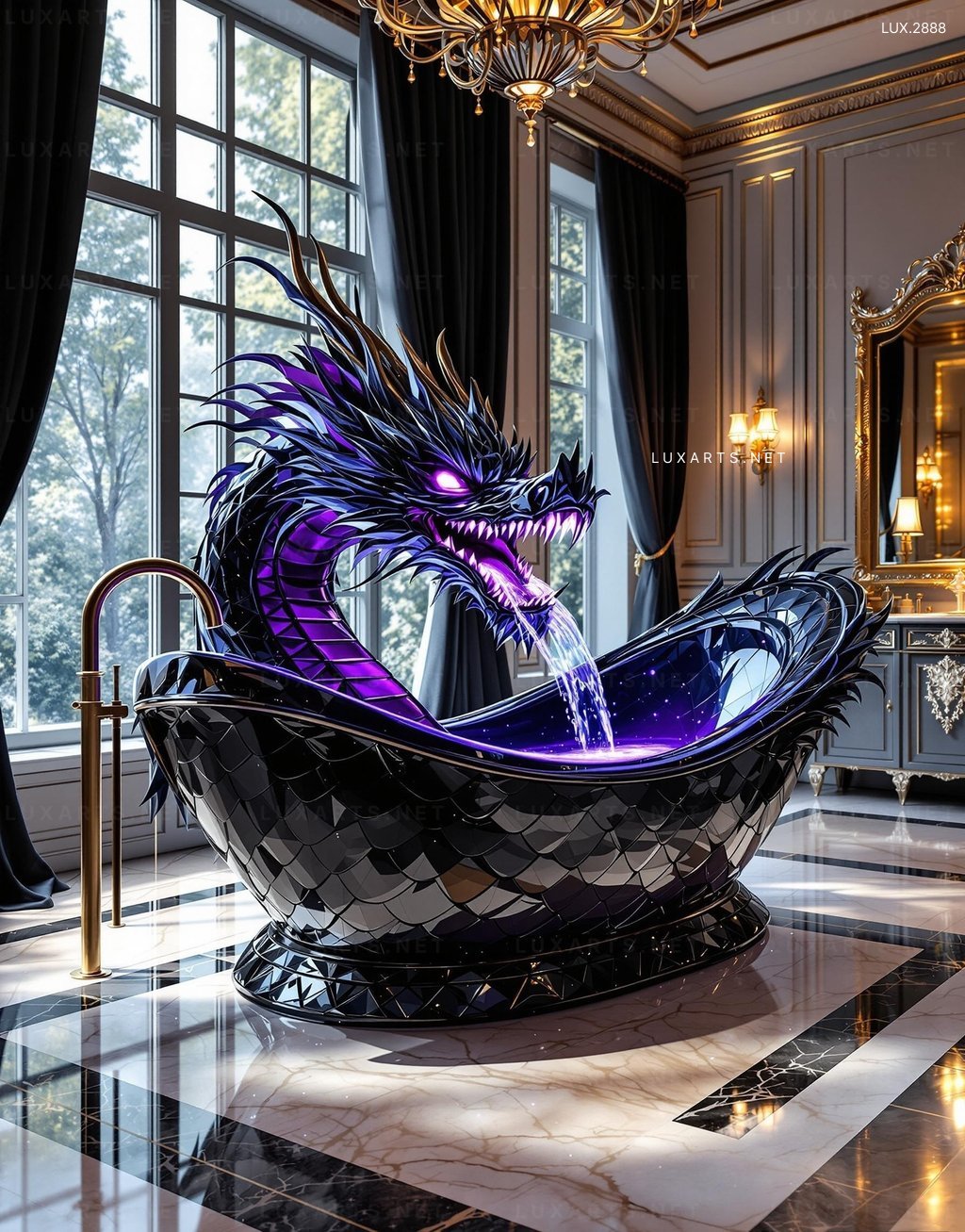 Dragon-Shaped Bathtub for Mythical Bathing Experiences dragon bathtub 4