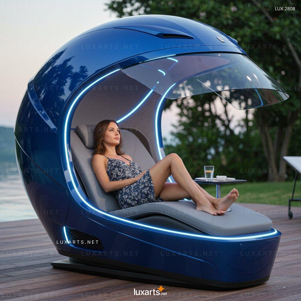 Helmet-Shaped Lounger Pod – Ultimate Comfort for Modern Living Spaces helmet shaped lounger pod 1