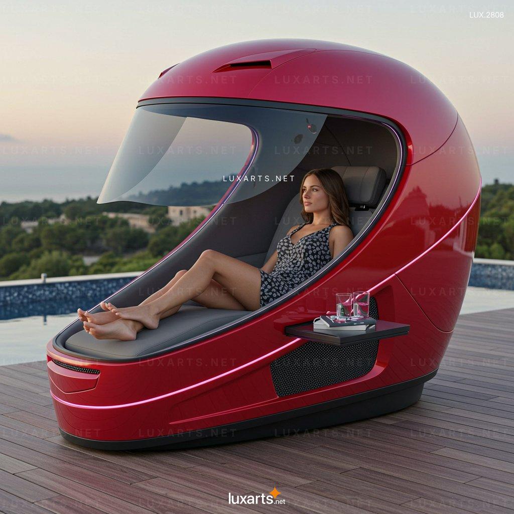 Helmet-Shaped Lounger Pod – Ultimate Comfort for Modern Living Spaces helmet shaped lounger pod 3