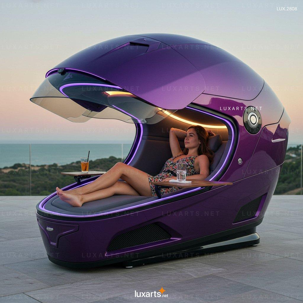 Helmet-Shaped Lounger Pod – Ultimate Comfort for Modern Living Spaces helmet shaped lounger pod 4
