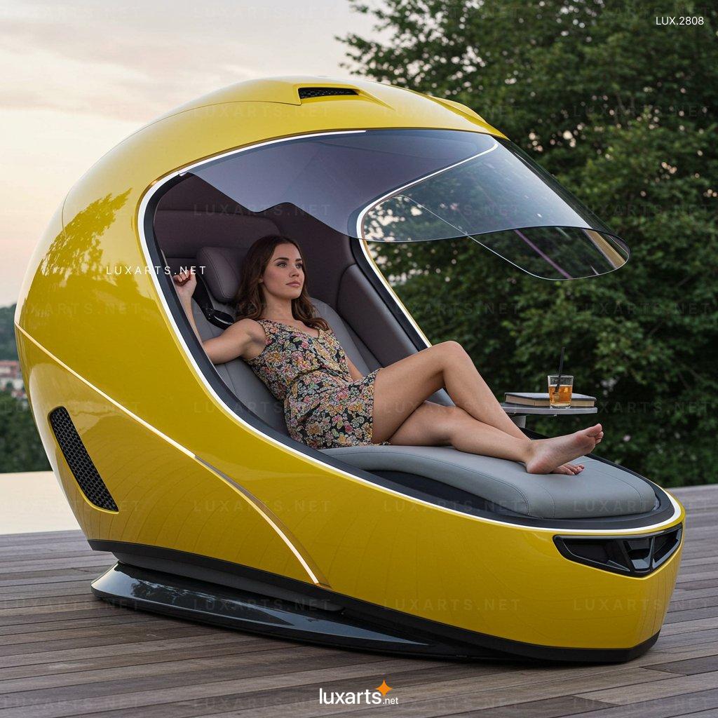 Helmet-Shaped Lounger Pod – Ultimate Comfort for Modern Living Spaces helmet shaped lounger pod 5