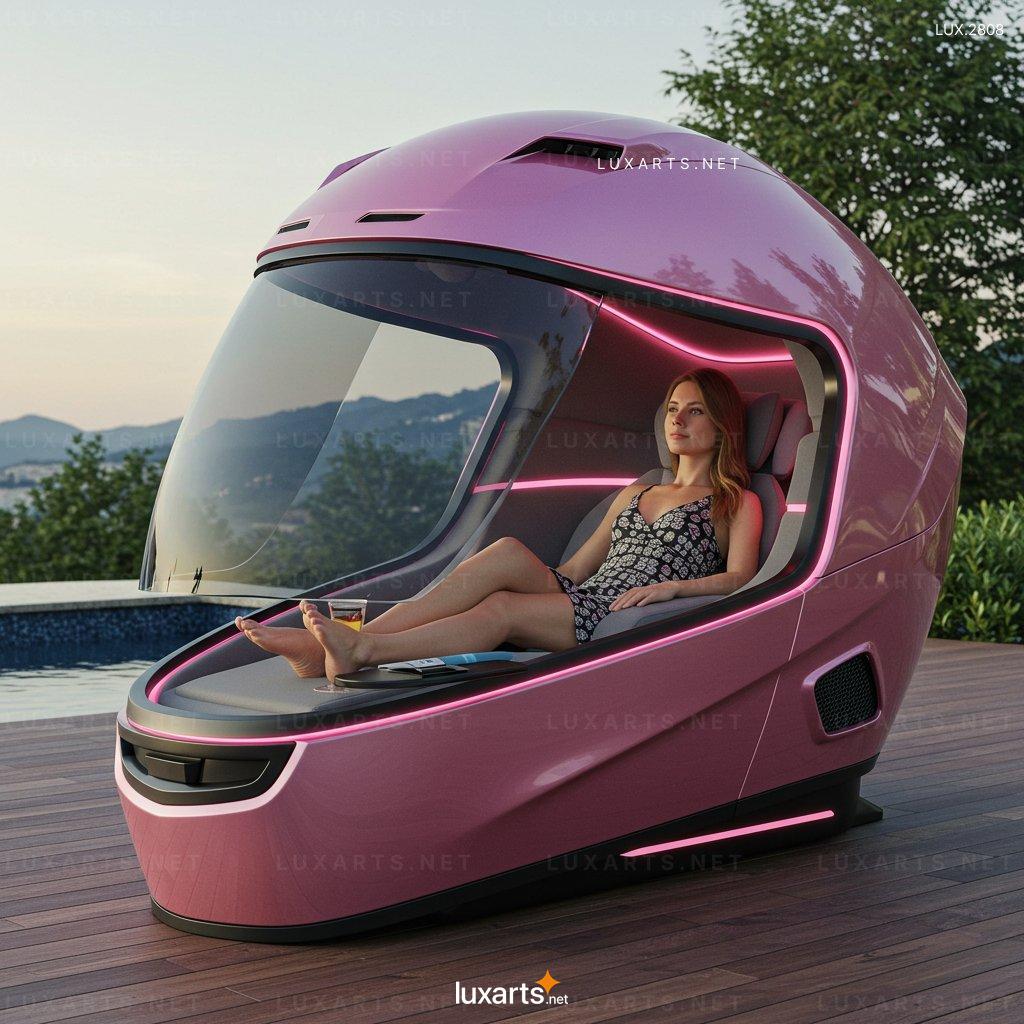 Helmet-Shaped Lounger Pod – Ultimate Comfort for Modern Living Spaces helmet shaped lounger pod 8