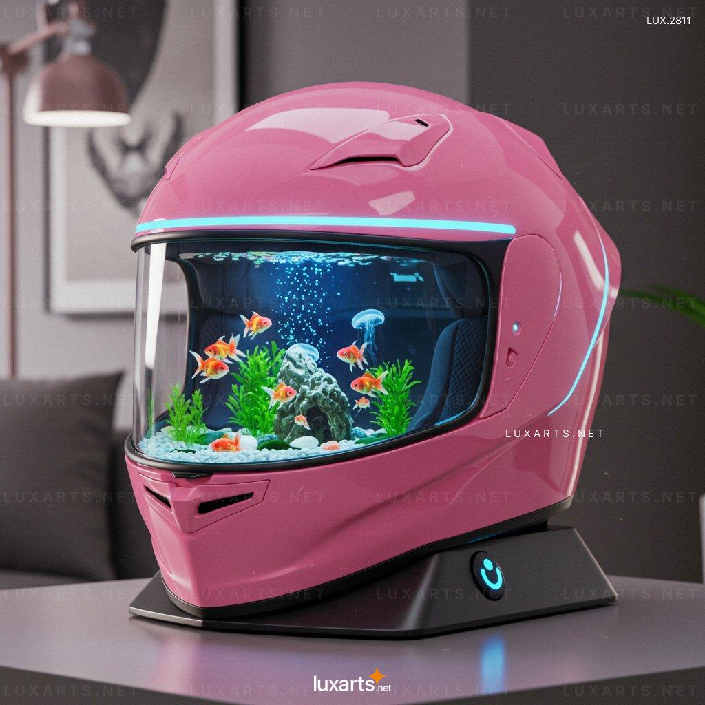 LUX.2811 Helmet Shaped Aquarium: Unique and Creative Fish Tank Designs for Your Home helmet shaped mini aquarium 2