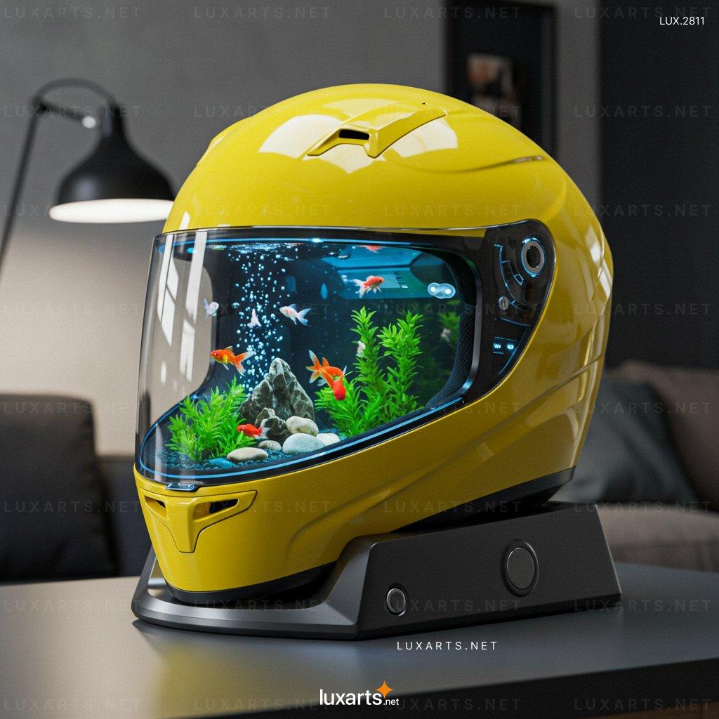 LUX.2811 Helmet Shaped Aquarium: Unique and Creative Fish Tank Designs for Your Home helmet shaped mini aquarium 3