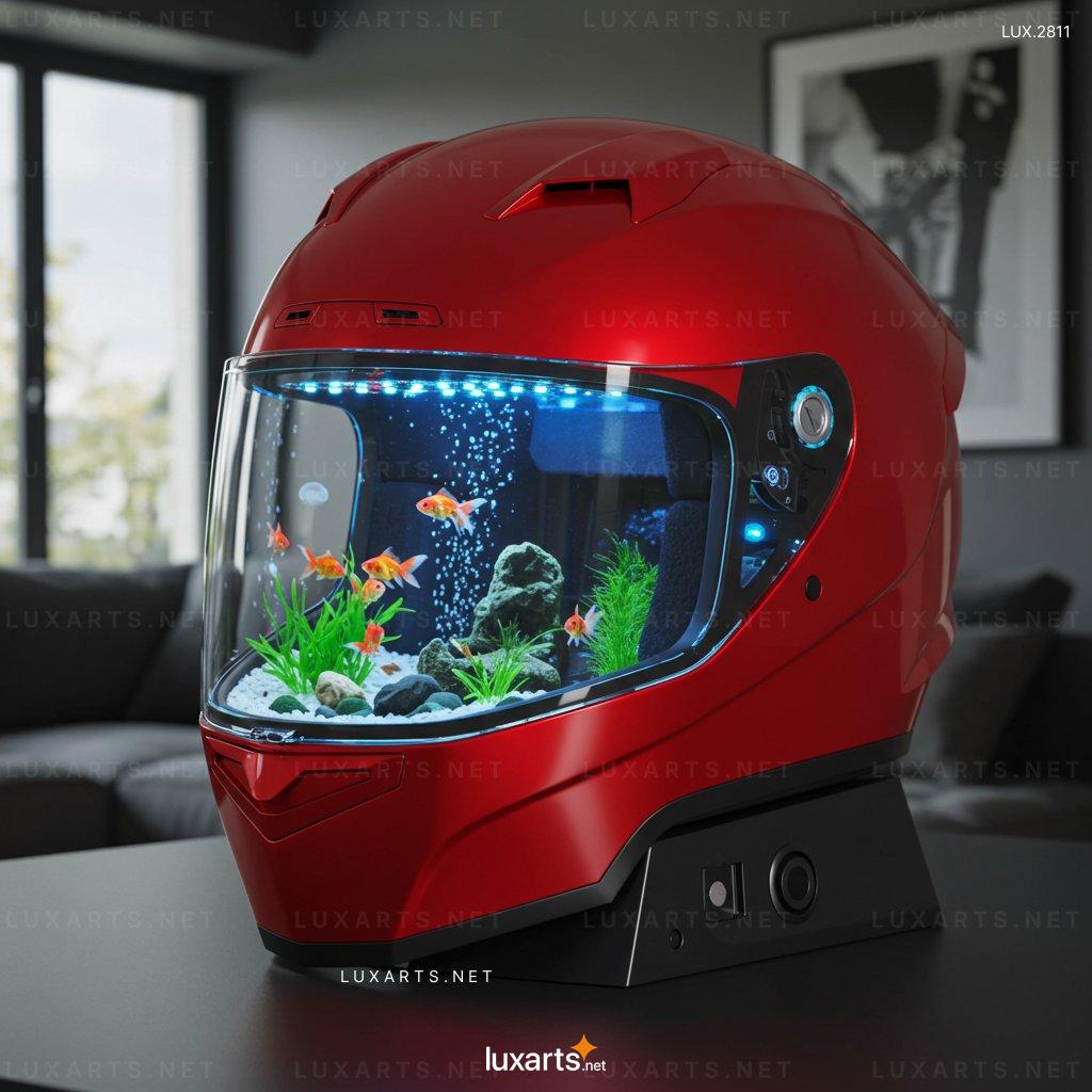 LUX.2811 Helmet Shaped Aquarium: Unique and Creative Fish Tank Designs for Your Home helmet shaped mini aquarium 4