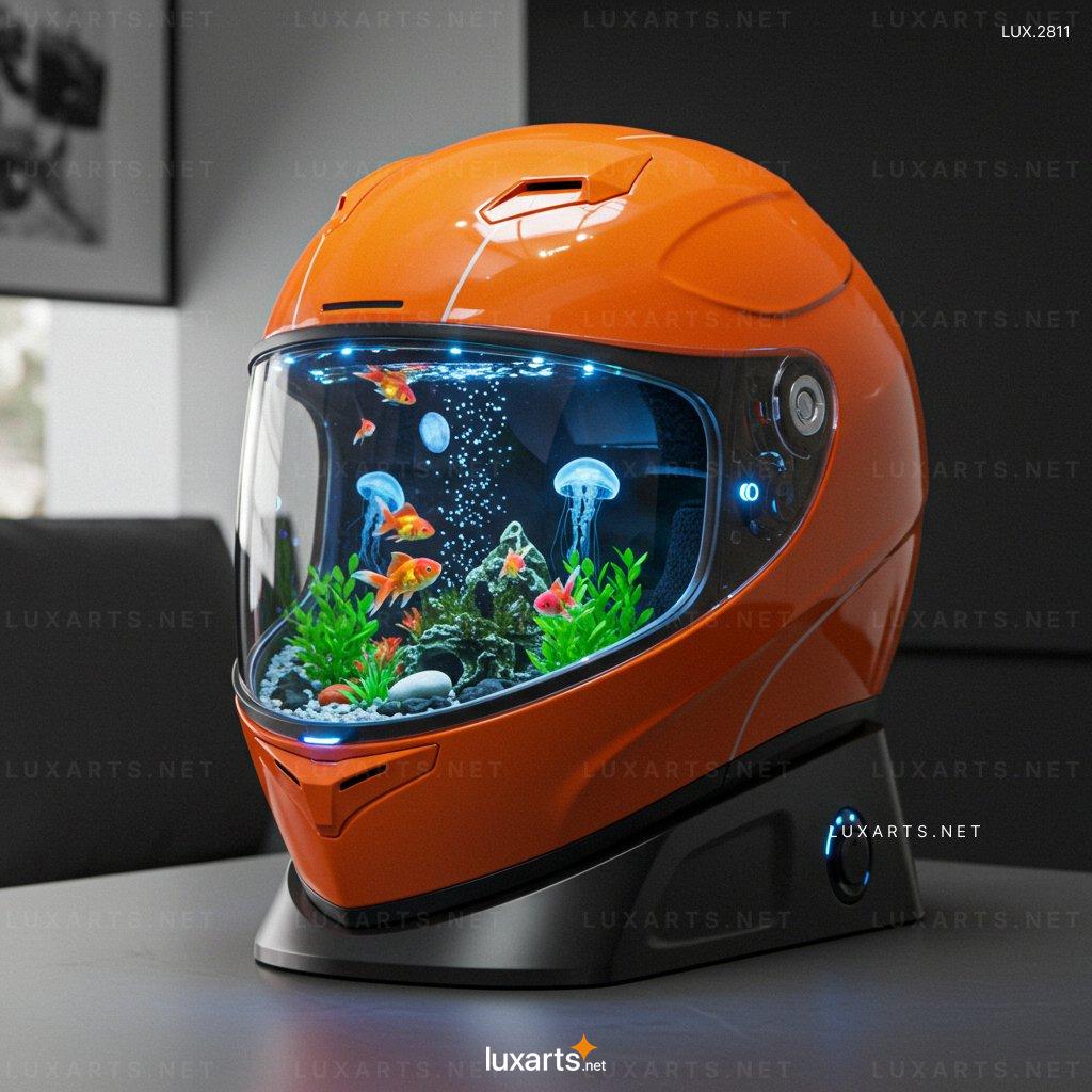 LUX.2811 Helmet Shaped Aquarium: Unique and Creative Fish Tank Designs for Your Home helmet shaped mini aquarium 6