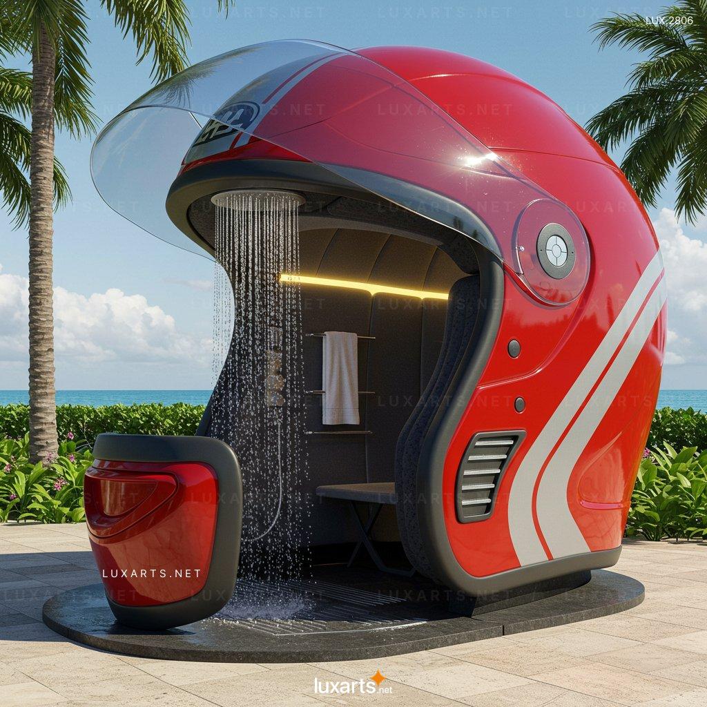 Helmet-Shaped Outdoor Shower – Unique Design with High Functionality for Outdoor Bathing Needs helmet shaped outdoor shower 1