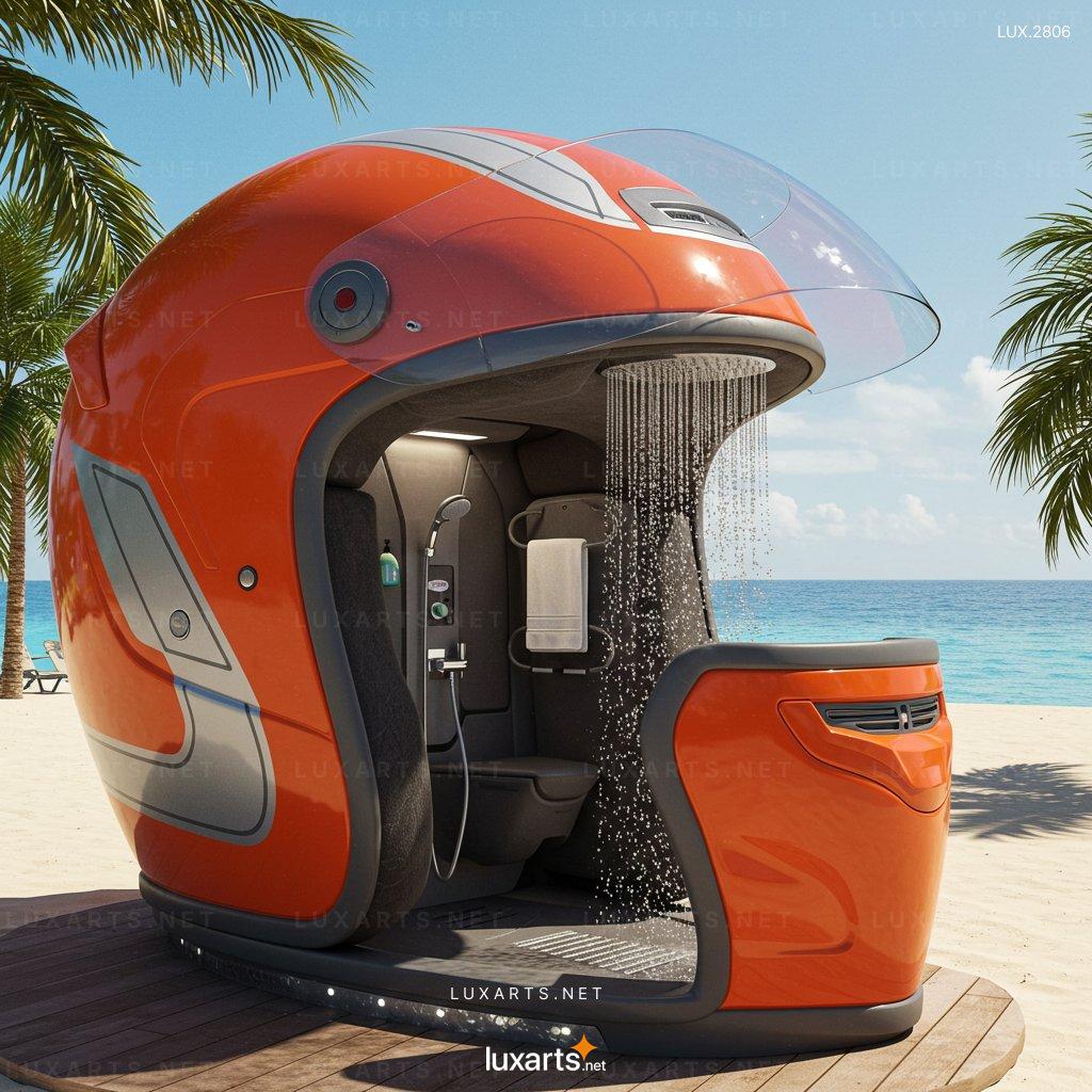 Helmet-Shaped Outdoor Shower – Unique Design with High Functionality for Outdoor Bathing Needs helmet shaped outdoor shower 4