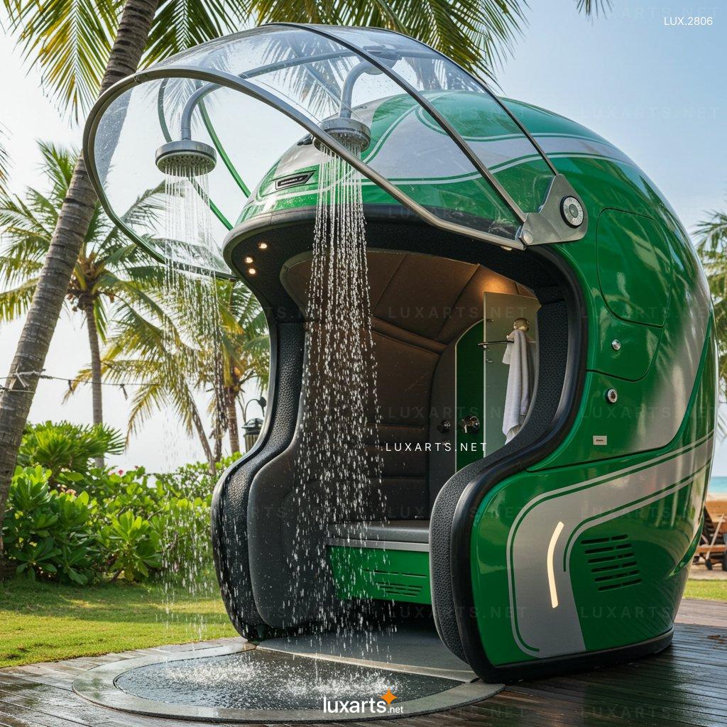 Helmet-Shaped Outdoor Shower – Unique Design with High Functionality for Outdoor Bathing Needs helmet shaped outdoor shower 5