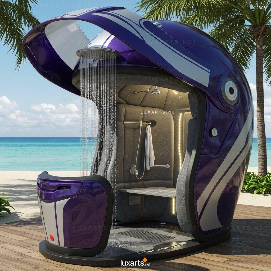 Helmet-Shaped Outdoor Shower – Unique Design with High Functionality for Outdoor Bathing Needs helmet shaped outdoor shower 6