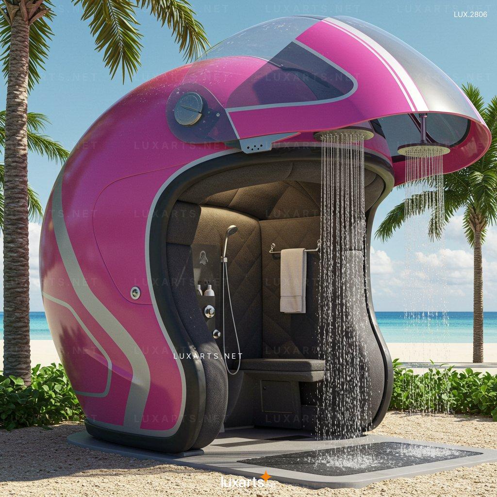 Helmet-Shaped Outdoor Shower – Unique Design with High Functionality for Outdoor Bathing Needs helmet shaped outdoor shower 7