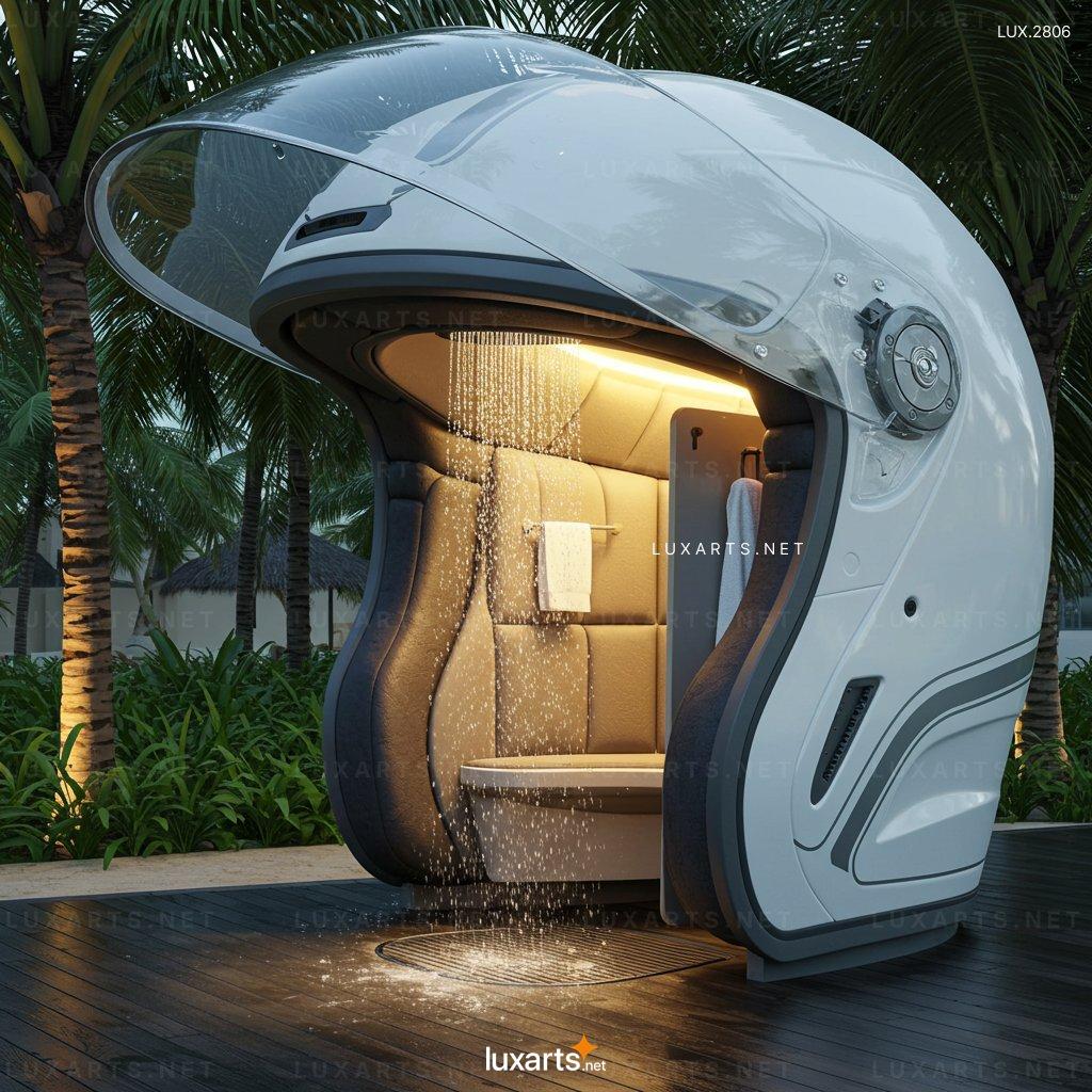 Helmet-Shaped Outdoor Shower – Unique Design with High Functionality for Outdoor Bathing Needs helmet shaped outdoor shower 8