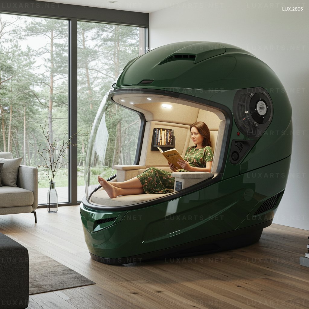 Discover the Helmet-Shaped Reading Pod: Perfect for Focus and Relaxation helmet shaped reading pod 1