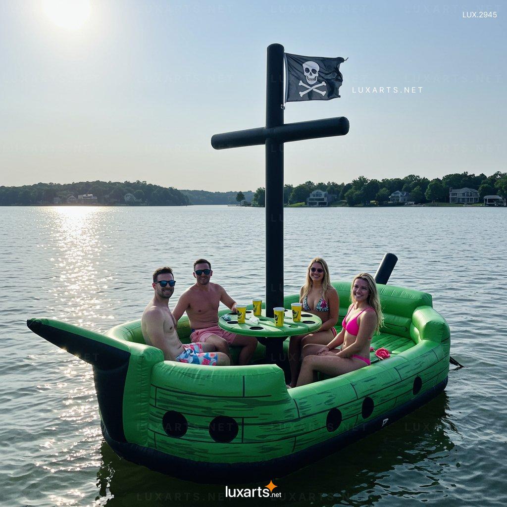 Inflatable Pirate Ship Floats – Giant Swimming Pool Float for Family Fun inflatable pirate ship floats 3