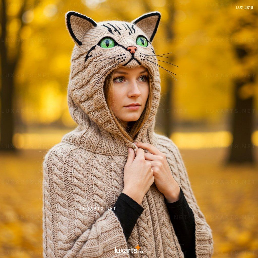 LUX.2816 Knitted Cat Shaped Hoodie – Adorable & Cozy Wear for Cat Lovers knitted cat hoodie 1