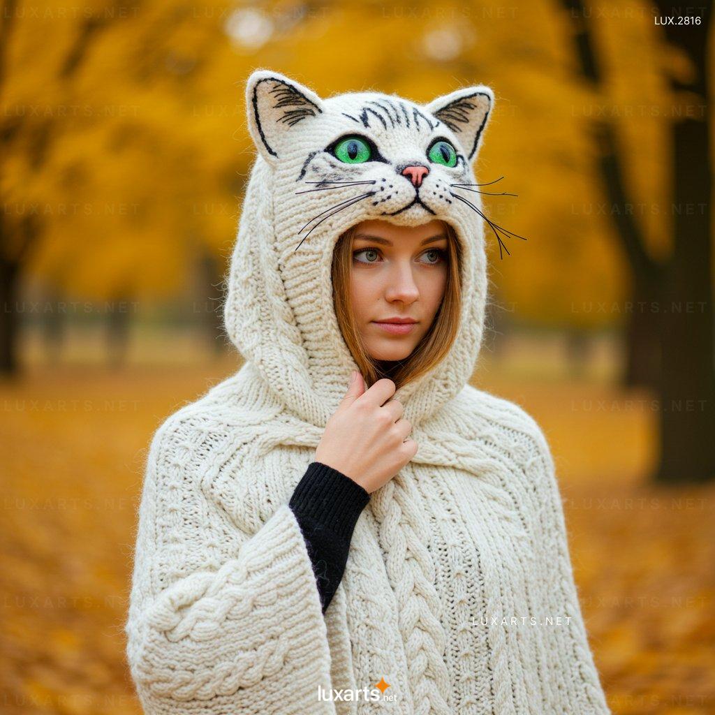 LUX.2816 Knitted Cat Shaped Hoodie – Adorable & Cozy Wear for Cat Lovers knitted cat hoodie 2