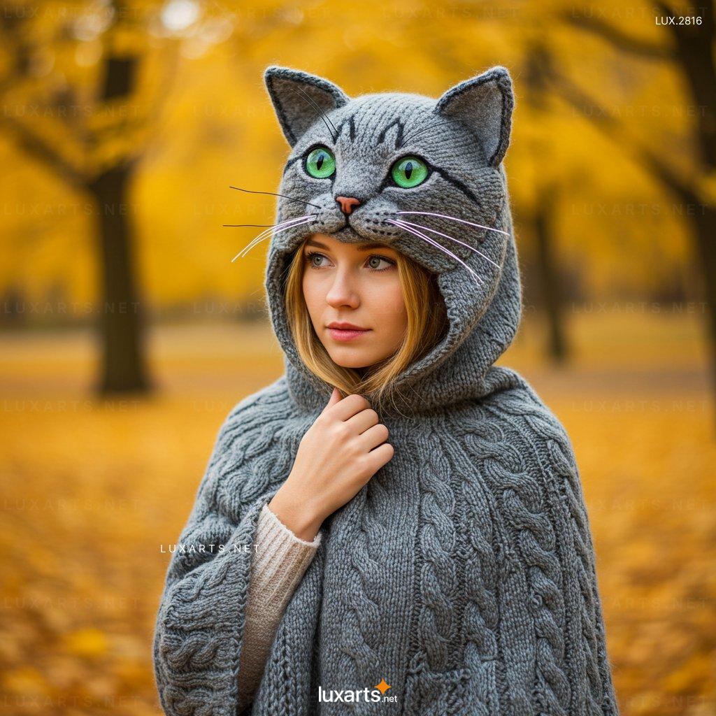 LUX.2816 Knitted Cat Shaped Hoodie – Adorable & Cozy Wear for Cat Lovers knitted cat hoodie 3