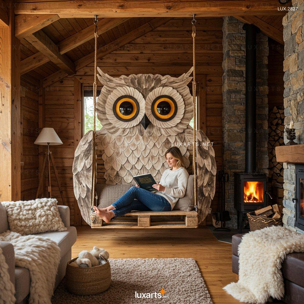 Owl-Shaped Swing – Handcrafted Wooden Swing for Safe & Gentle Play owl shaped swing 4
