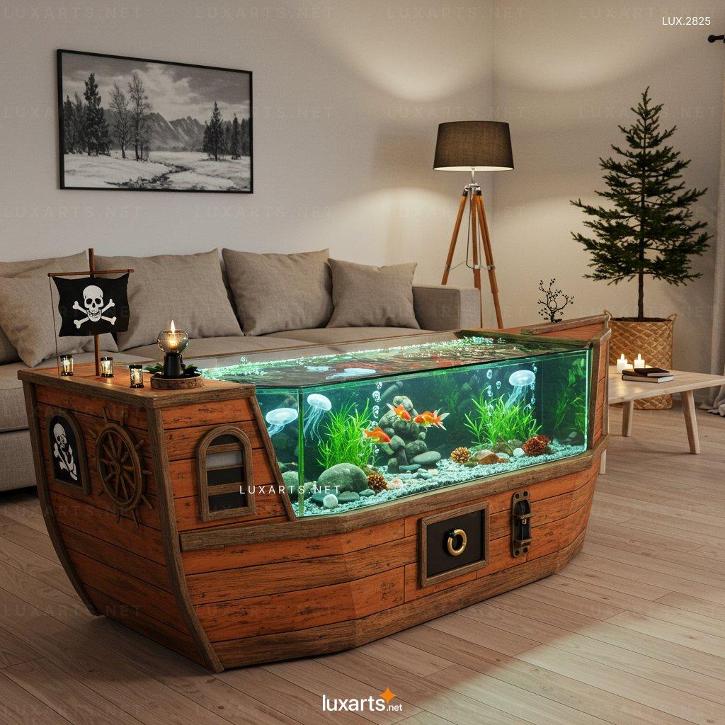 Pirate Ship Aquarium Coffee Tables – Unique Nautical-Themed Living Room Centerpiece pirate ship aquarium coffee tables 10