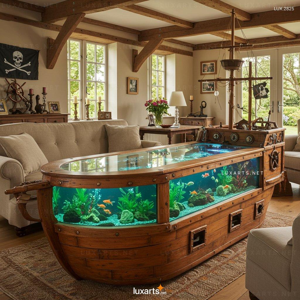 Pirate Ship Aquarium Coffee Tables – Unique Nautical-Themed Living Room Centerpiece pirate ship aquarium coffee tables 2