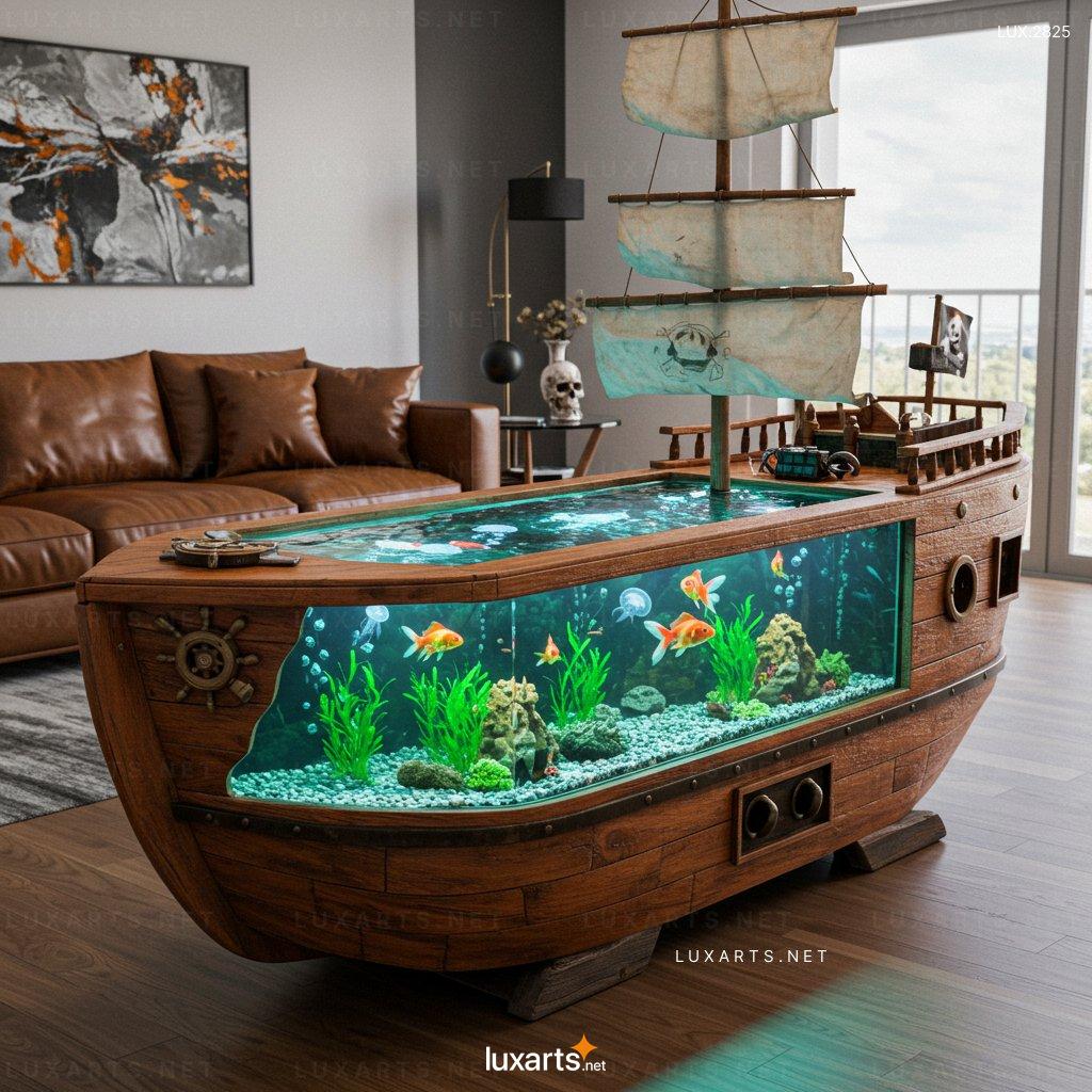 Pirate Ship Aquarium Coffee Tables – Unique Nautical-Themed Living Room Centerpiece pirate ship aquarium coffee tables 4