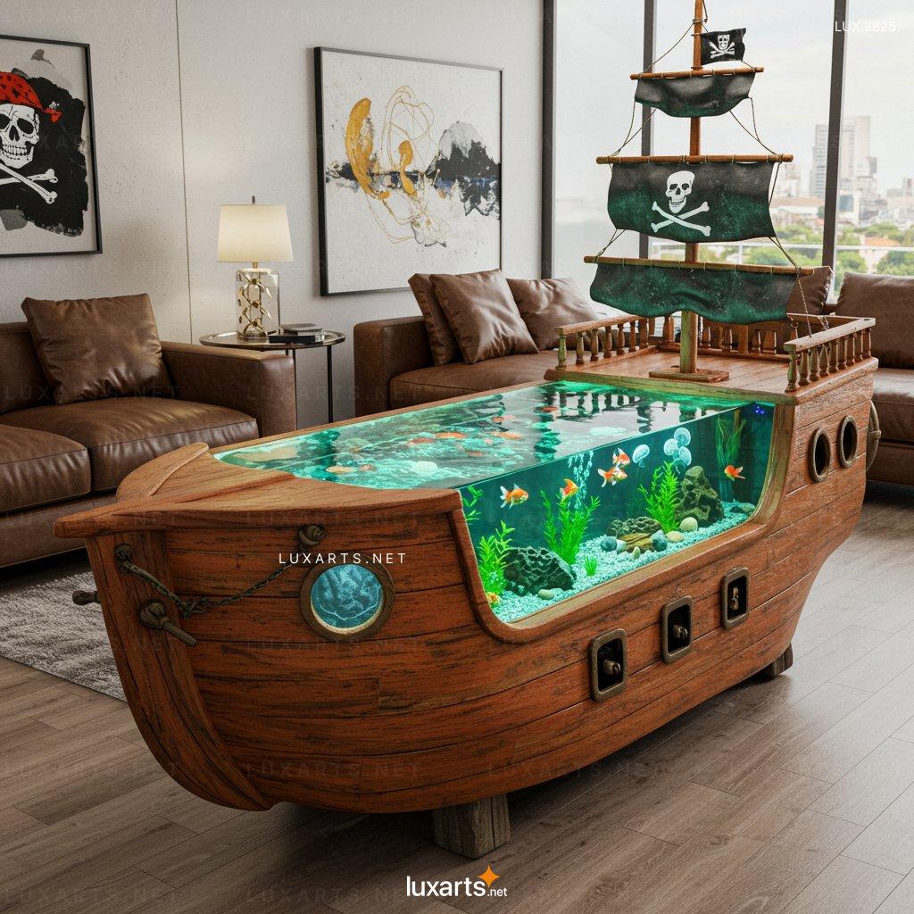 Pirate Ship Aquarium Coffee Tables – Unique Nautical-Themed Living Room Centerpiece pirate ship aquarium coffee tables 5