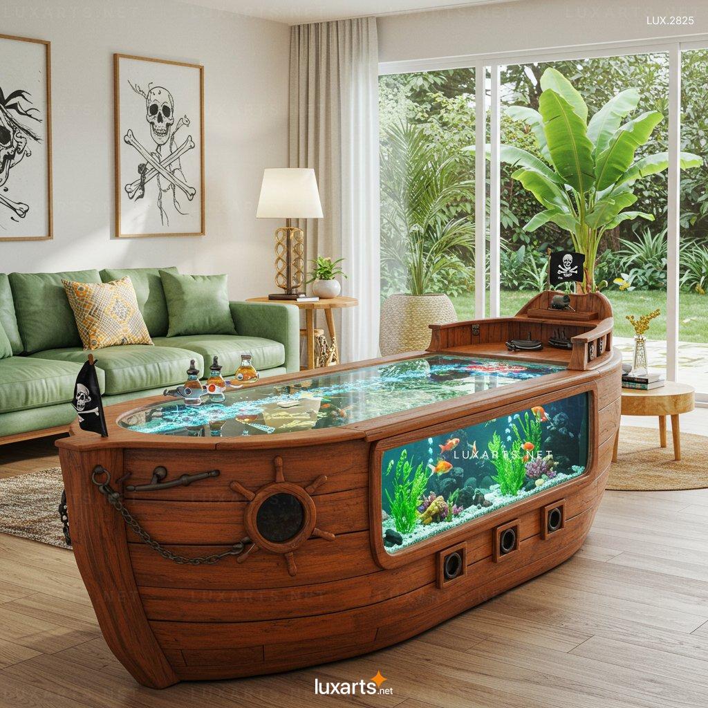 Pirate Ship Aquarium Coffee Tables – Unique Nautical-Themed Living Room Centerpiece pirate ship aquarium coffee tables 6