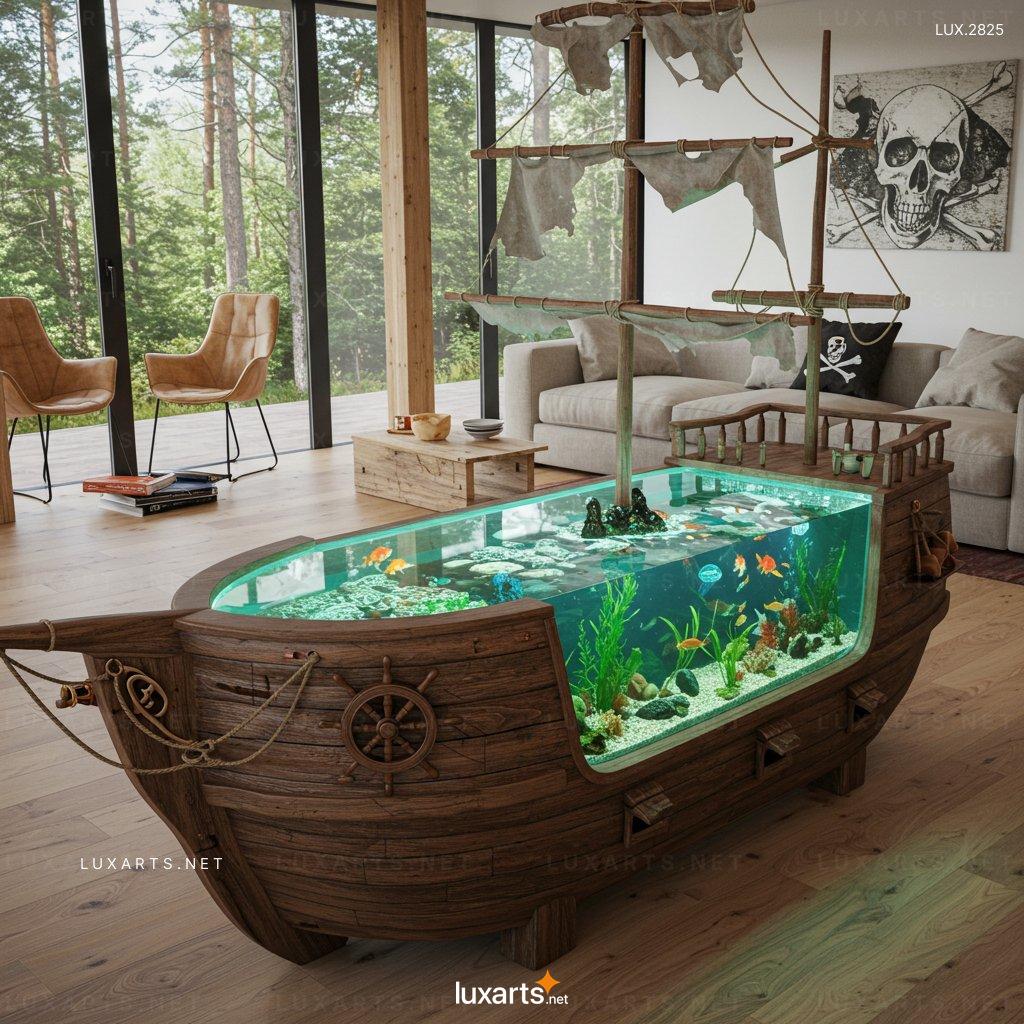 Pirate Ship Aquarium Coffee Tables – Unique Nautical-Themed Living Room Centerpiece pirate ship aquarium coffee tables 7