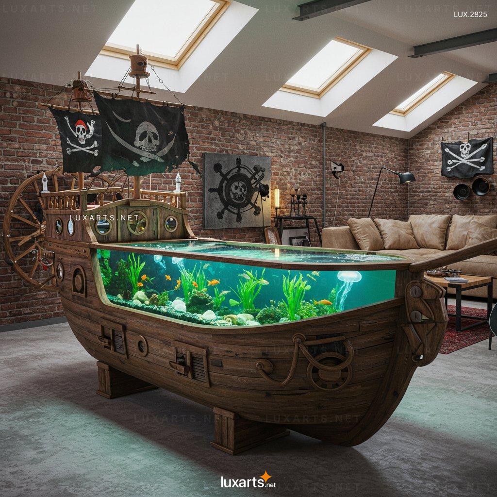 Pirate Ship Aquarium Coffee Tables – Unique Nautical-Themed Living Room Centerpiece pirate ship aquarium coffee tables 8