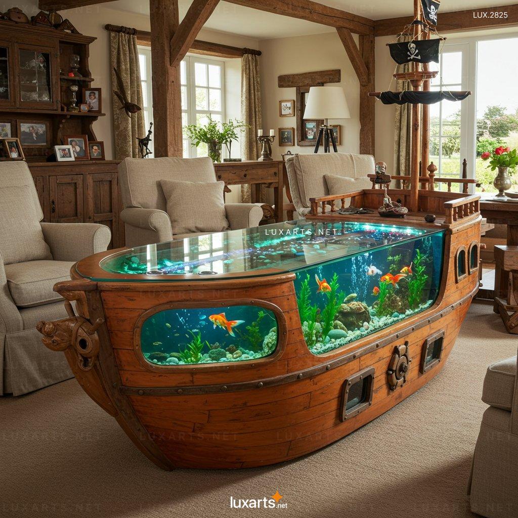 Pirate Ship Aquarium Coffee Tables – Unique Nautical-Themed Living Room Centerpiece pirate ship aquarium coffee tables 9