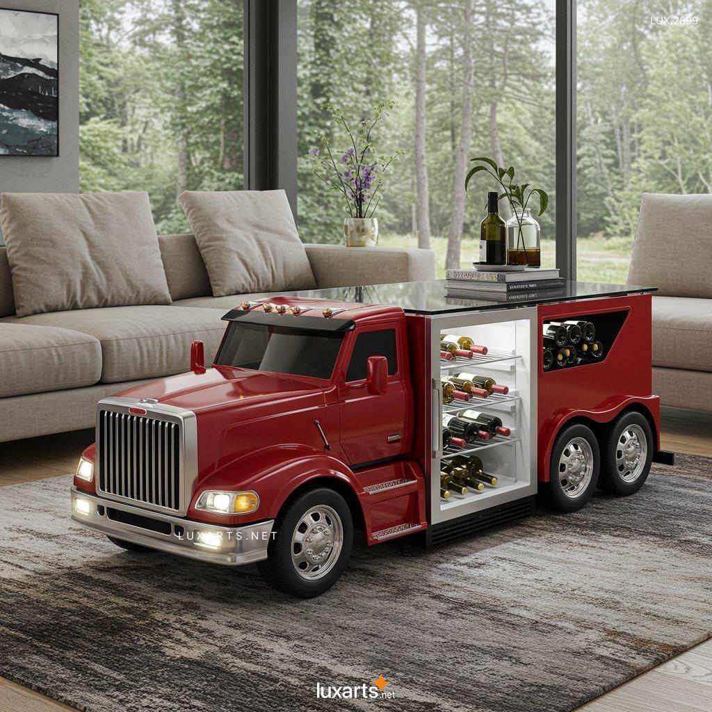 LUX.2699 Semi-Truck Shaped Coffee Tables – One-of-a-Kind Truck-Themed Living Room Centerpiece semi truck coffee tables 1