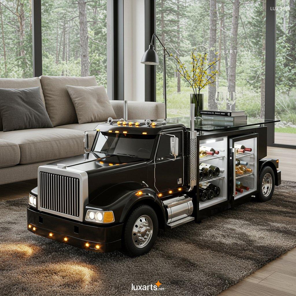 LUX.2699 Semi-Truck Shaped Coffee Tables – One-of-a-Kind Truck-Themed Living Room Centerpiece semi truck coffee tables 2