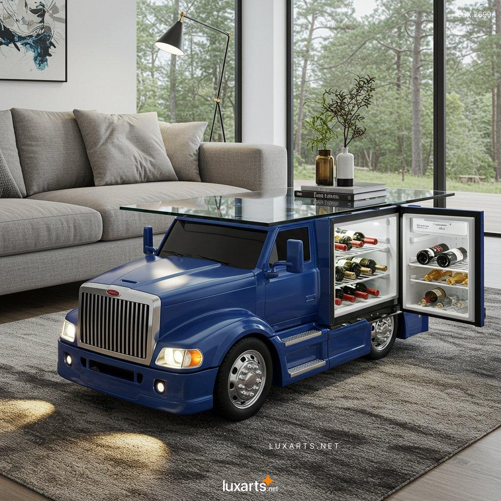 LUX.2699 Semi-Truck Shaped Coffee Tables – One-of-a-Kind Truck-Themed Living Room Centerpiece semi truck coffee tables 3