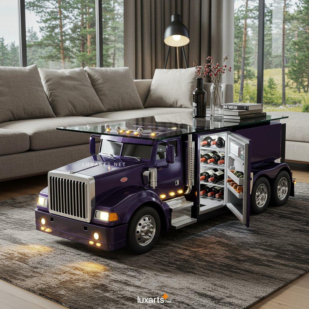 LUX.2699 Semi-Truck Shaped Coffee Tables – One-of-a-Kind Truck-Themed Living Room Centerpiece semi truck coffee tables 4