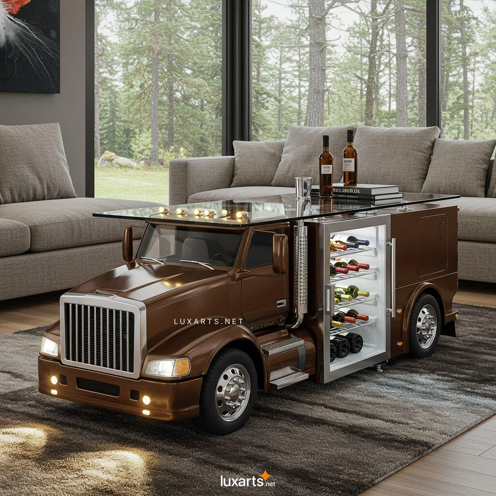 LUX.2699 Semi-Truck Shaped Coffee Tables – One-of-a-Kind Truck-Themed Living Room Centerpiece semi truck coffee tables 5
