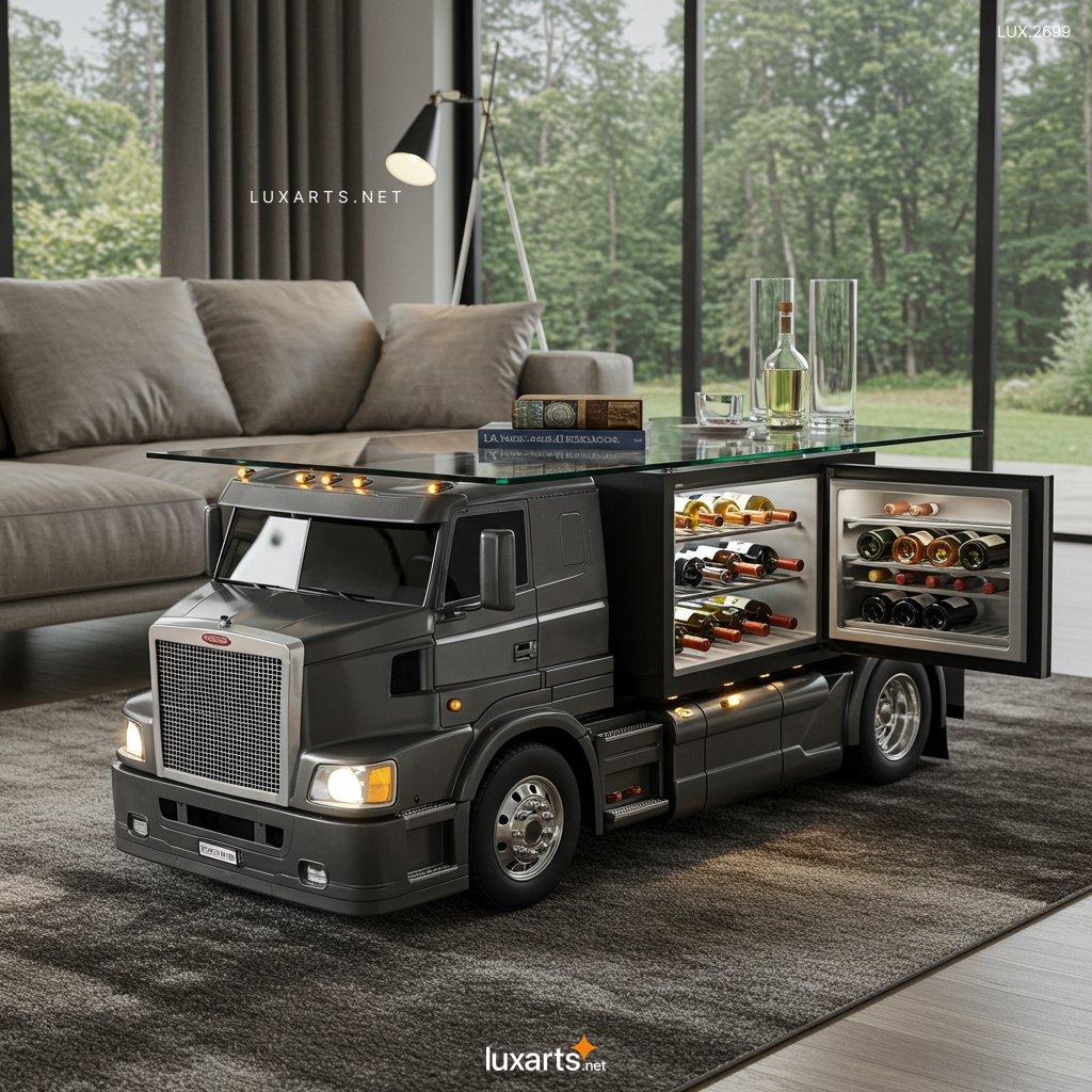 LUX.2699 Semi-Truck Shaped Coffee Tables – One-of-a-Kind Truck-Themed Living Room Centerpiece semi truck coffee tables 6