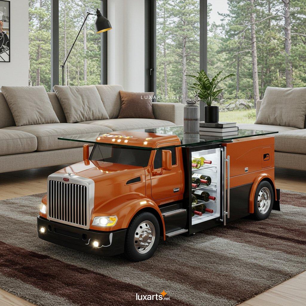 LUX.2699 Semi-Truck Shaped Coffee Tables – One-of-a-Kind Truck-Themed Living Room Centerpiece semi truck coffee tables 7