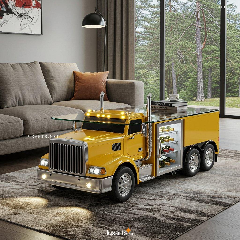 LUX.2699 Semi-Truck Shaped Coffee Tables – One-of-a-Kind Truck-Themed Living Room Centerpiece semi truck coffee tables 8