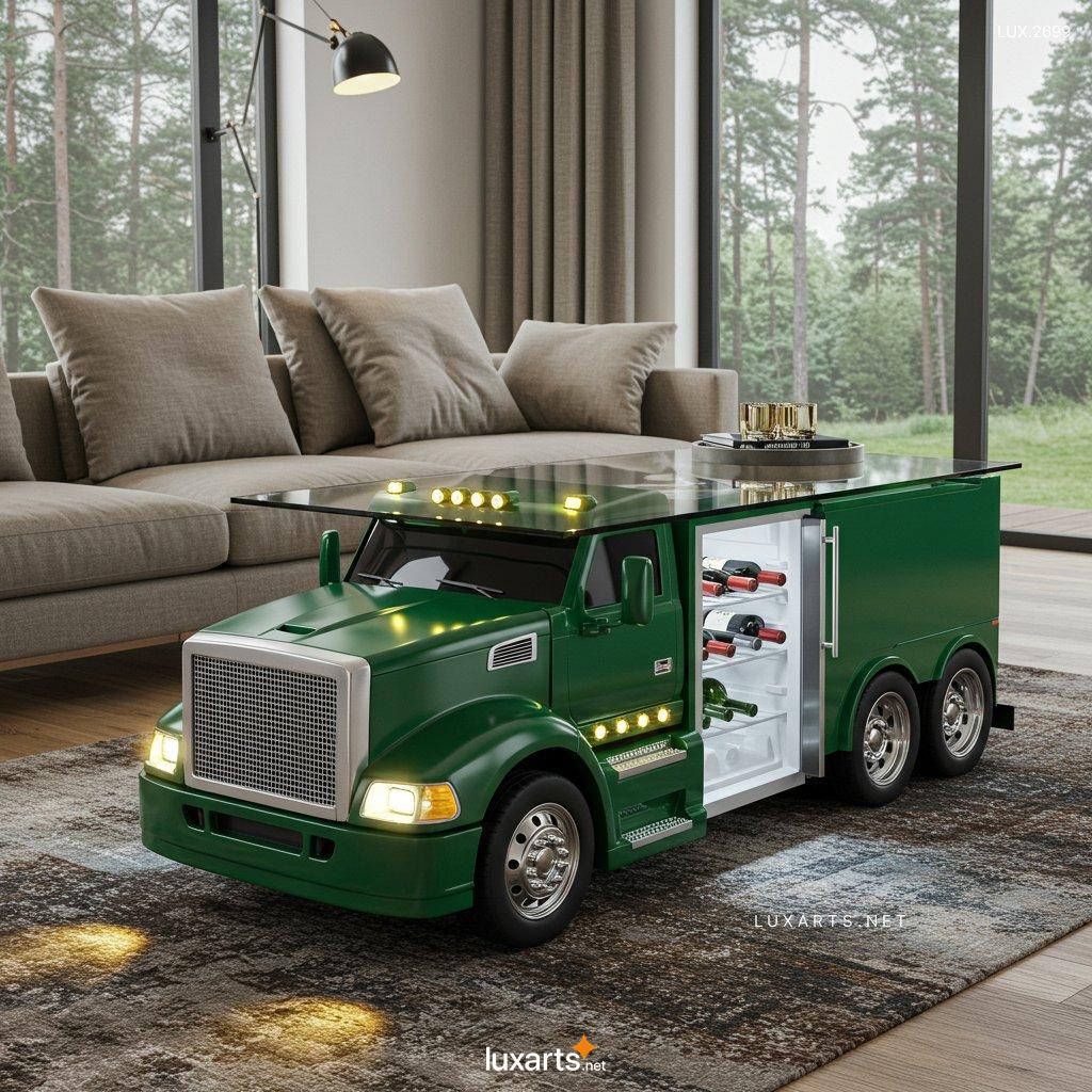 LUX.2699 Semi-Truck Shaped Coffee Tables – One-of-a-Kind Truck-Themed Living Room Centerpiece semi truck coffee tables 9