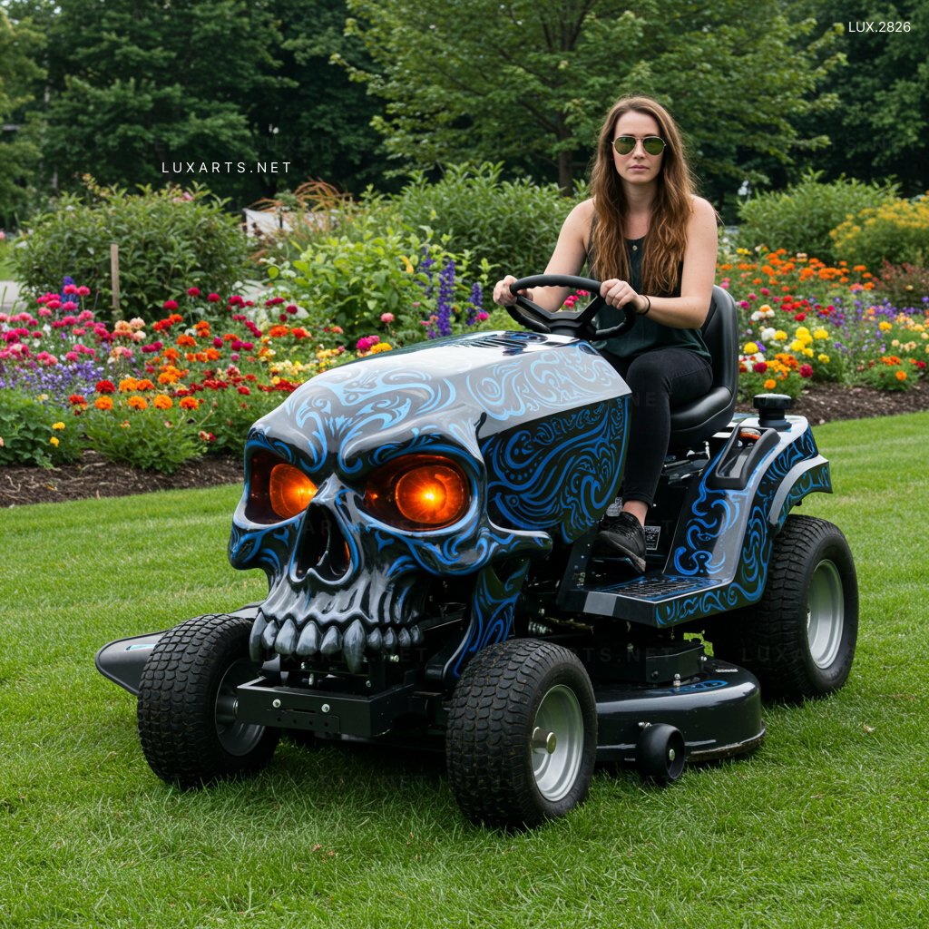 Skull Shaped Lawn Mower – Unique Garden Tool for a Spooky Yard Makeover skull lawn mower 4