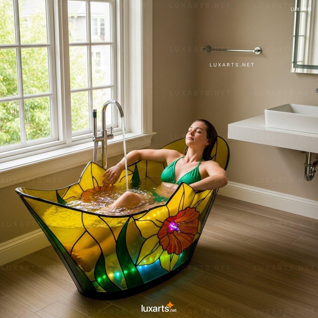 Stained Glass Flower Bathtubs – Luxurious Artisan Bathtubs for Home Decor stained glass flower bathtubs 14