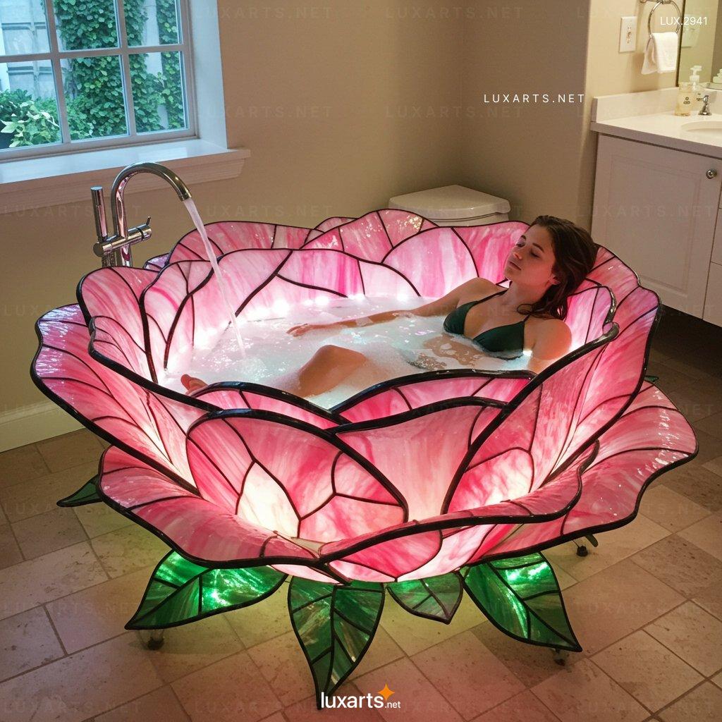 Stained Glass Flower Bathtubs – Luxurious Artisan Bathtubs for Home Decor stained glass flower bathtubs 2