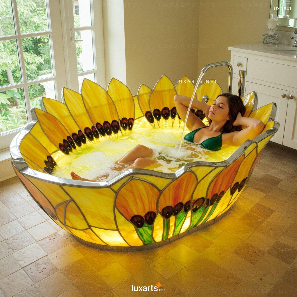 Stained Glass Flower Bathtubs – Luxurious Artisan Bathtubs for Home Decor stained glass flower bathtubs 9
