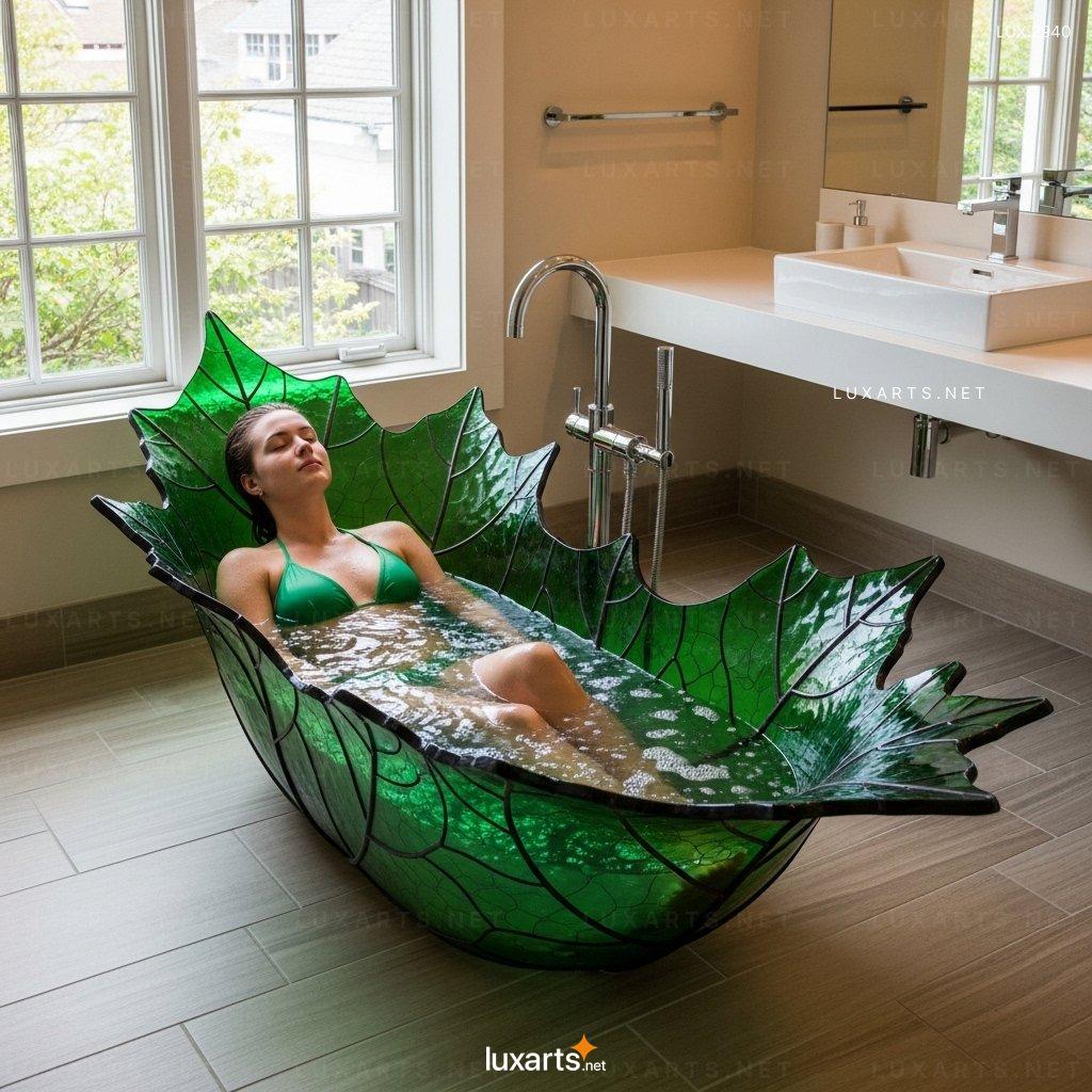 Stained Glass Leaf Bathtubs – Elegant & Custom Designs for Modern Bathrooms stained glass leaf bathtubs 3